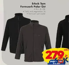 ERKEK TAM FERMUARLI POLAR ÜST